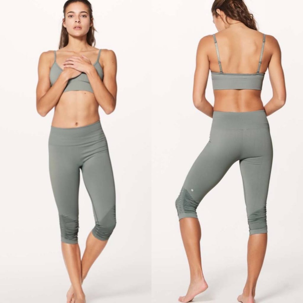Lululemon Awakening Crop- Taryn Toomey Collection in Earl Grey